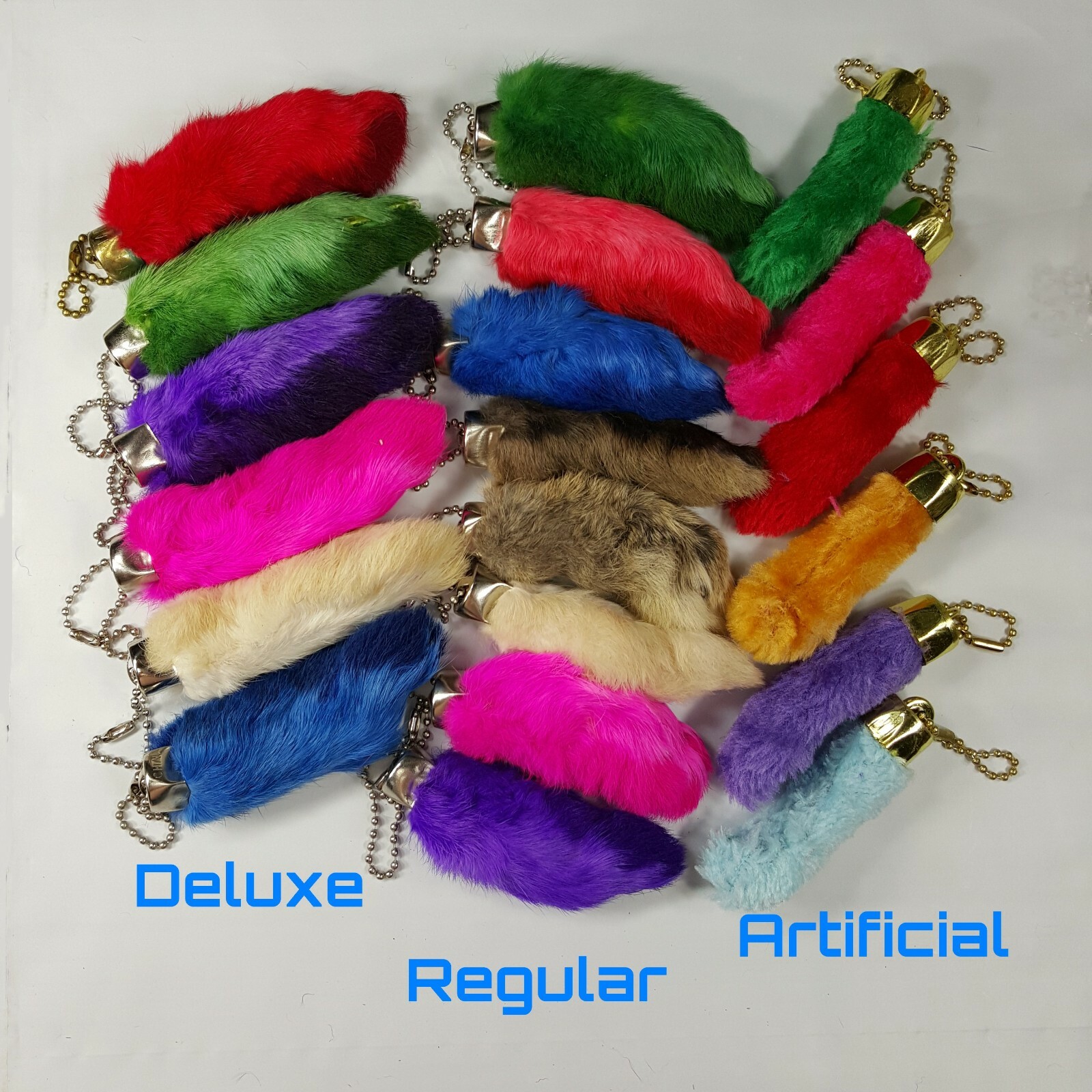 Lucky Rabbits Foot Key Chain, Zipper Pull, Charm - Deluxe, Regular
