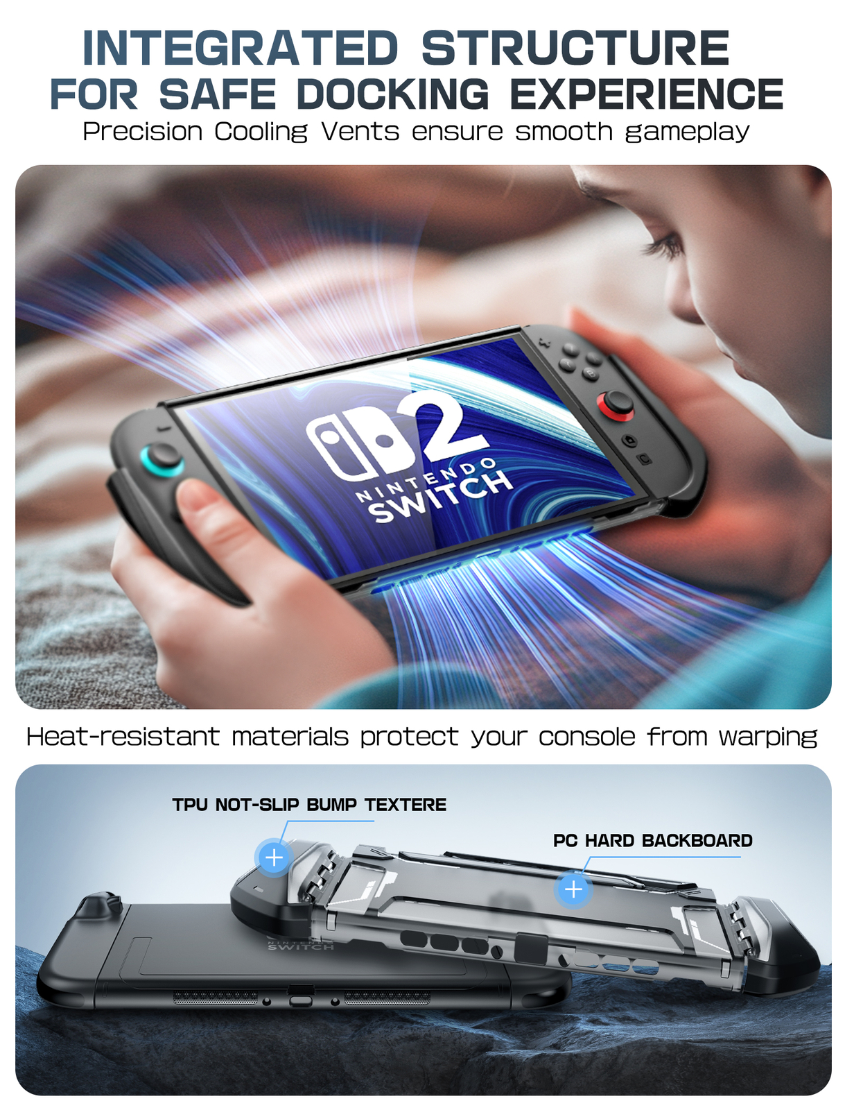 Mumba Full Protection Dockable Case For Nintendo Switch 2 (7.9") TPU Grip Cover