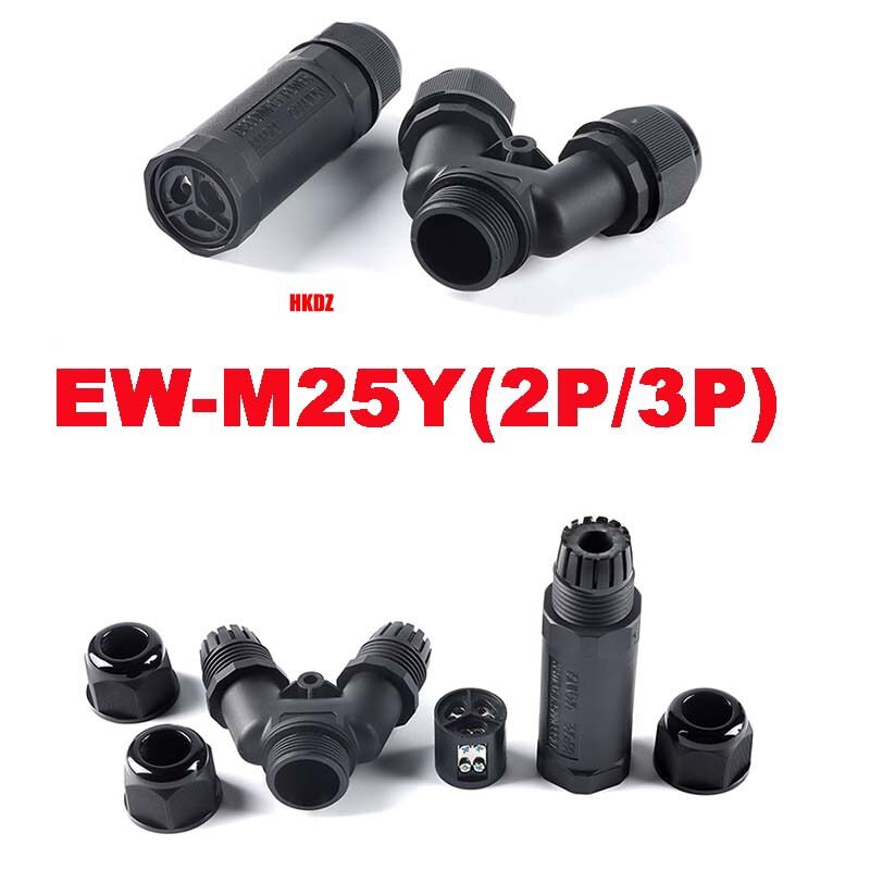 2/3P Junction Box Outdoor IP68 Waterproof Electrical Cable Wire Connector Y-Type