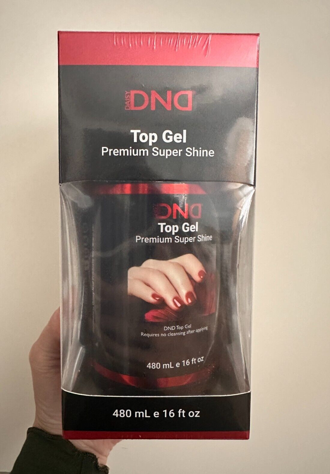 DND Top Coat 600 No Cleanser Needed Soak Off LED/UV Top Refill 16 oz