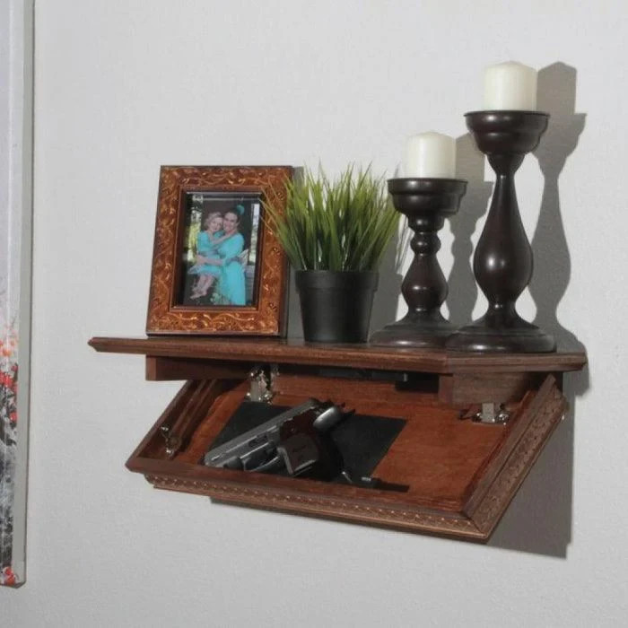 NEW QuickSafes Quick Shelf Safe Walnut RFID Locking System