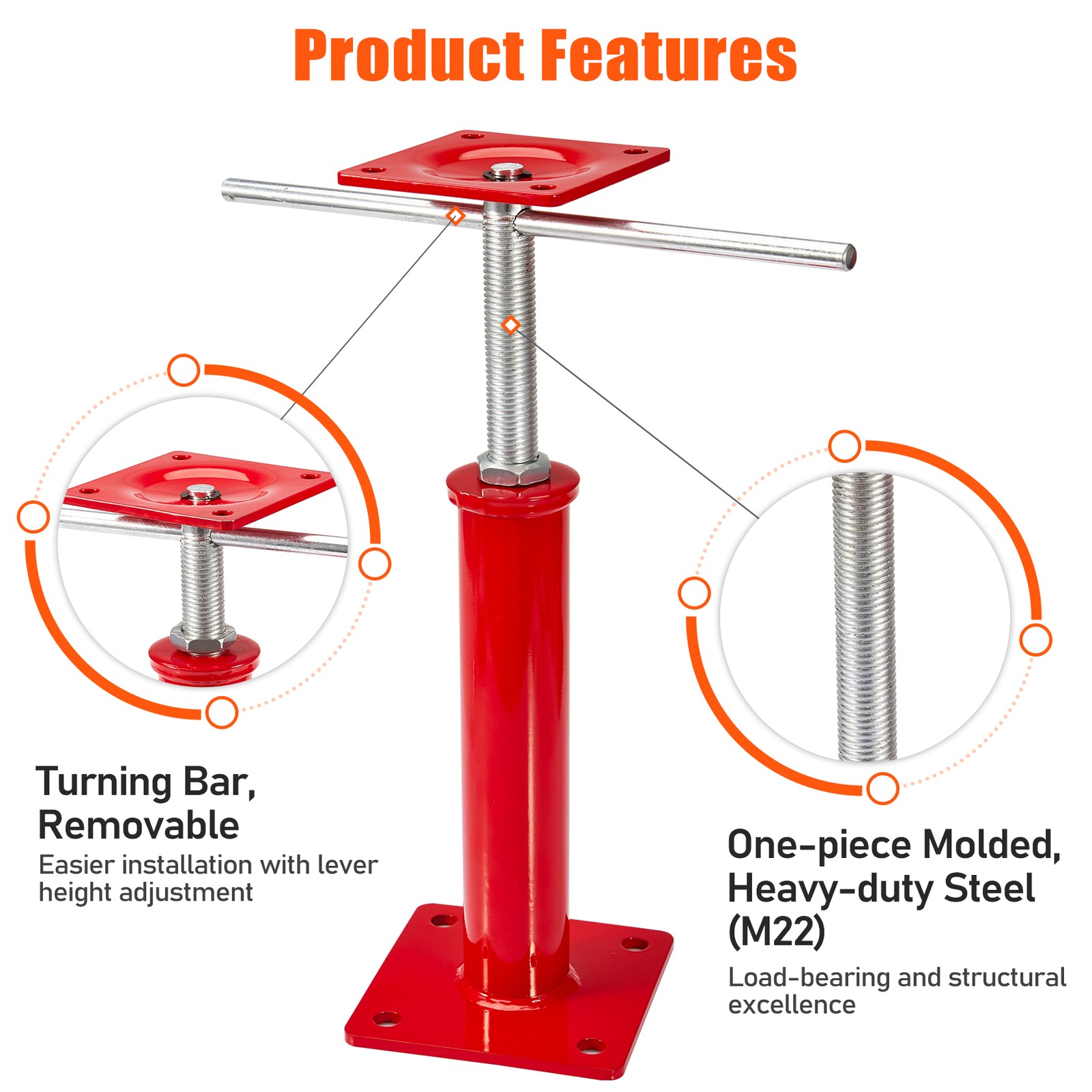 2 Pack House Jacks for Leveling Crawlspace - 11 to 16 Inch Adjustable Support