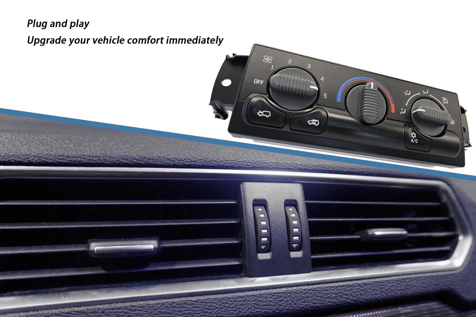 599-266 Front HVAC Climate Control Module Panel is Compatible with 1999-2002 ...