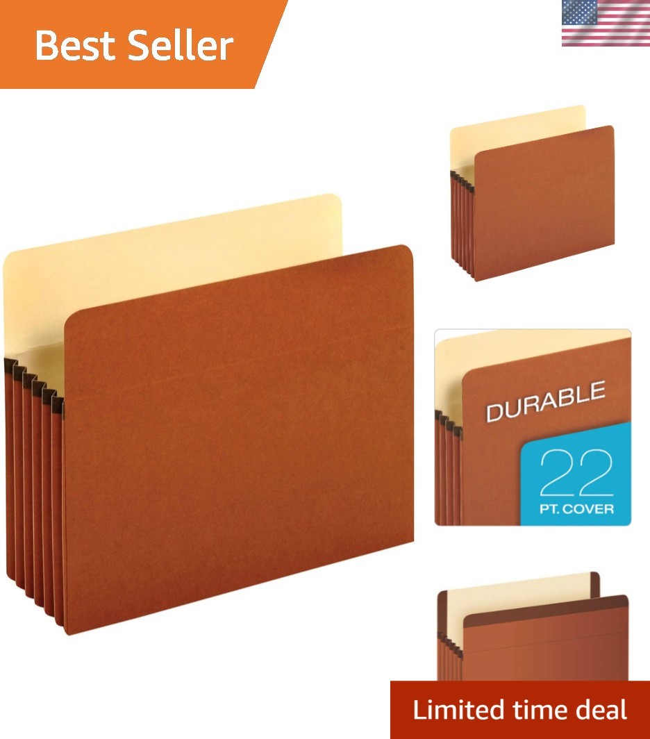 Expanding File Pockets, Letter Size, 5.25" Expansion, Reinforced with DuPont ...