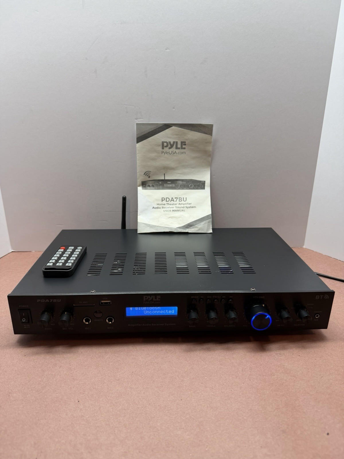 Pyle PDA7BU 4-Channel 300W Home Theatre Receiver Bluetooth FM Dolby USB