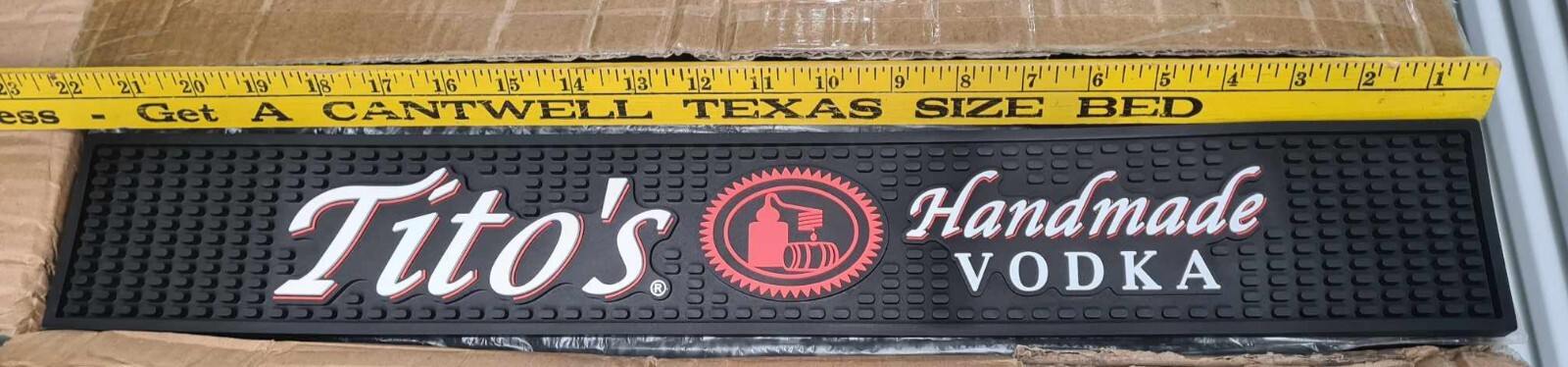 Tito's Vodka Austin TX Rubber Bar Rail Runner Pour Spill Mat 24" x 3" NEW