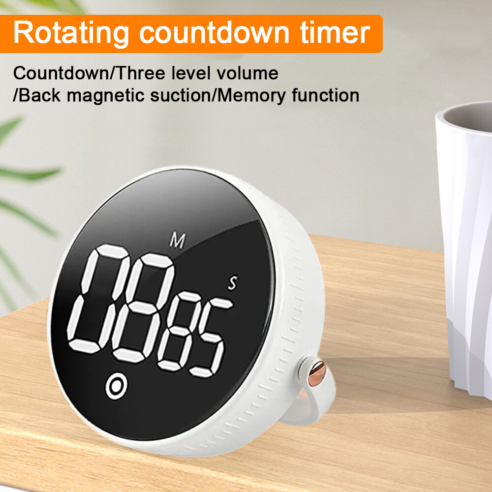 Digital Kitchen Timer - Magnetic Countdown Countup Timer with Large LED Display