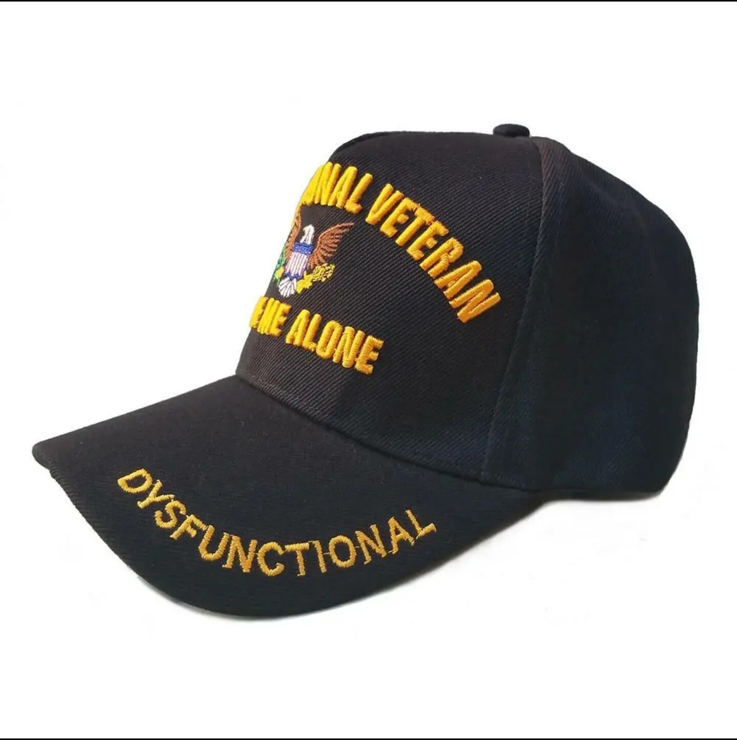 Black Dysfunctional Veteran "Leave Me Alone" Embroidered Cap Hat
