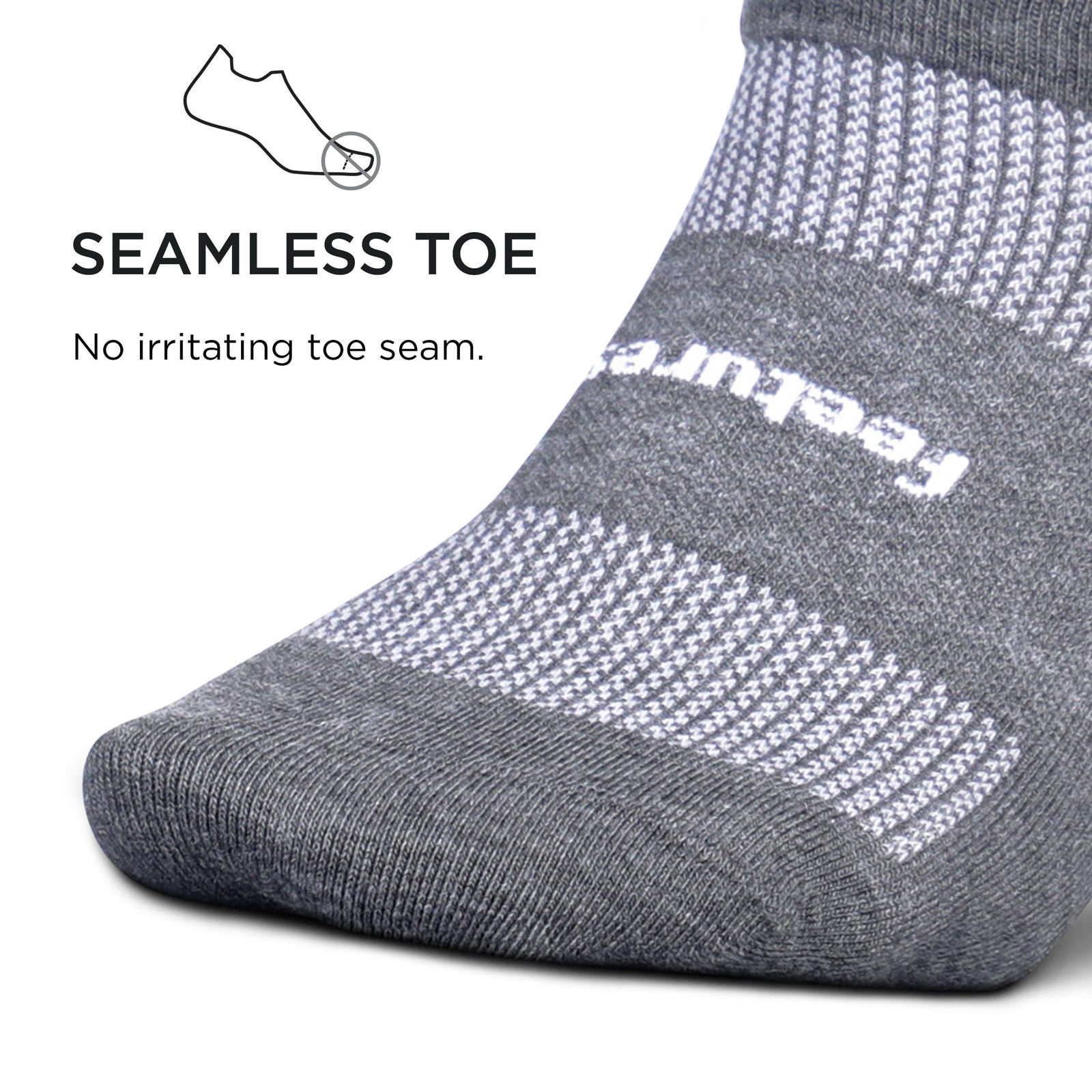 Feetures Ultra Light Ankle Tab Athletic Socks for Men & Women, Heather Gray XL