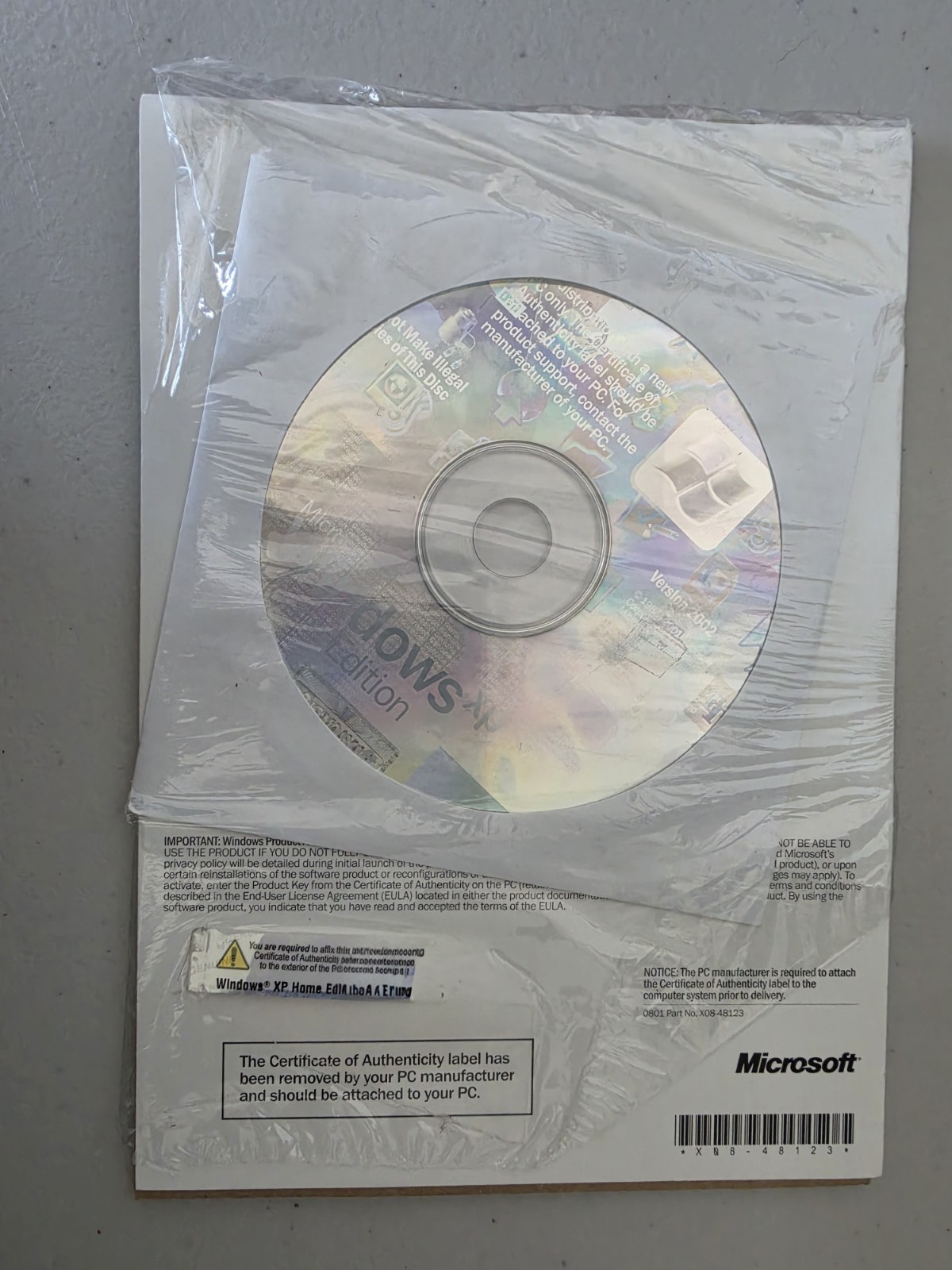 New Microsoft Windows XP Home Edition Version 2002 OEM CD & Manual Vintage