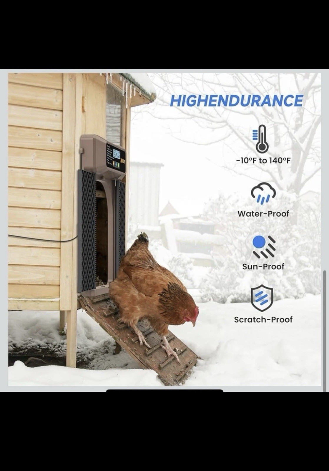 MO2 Automatic Chicken Coop Door Solar Remote Control Waterproof Light Sensor