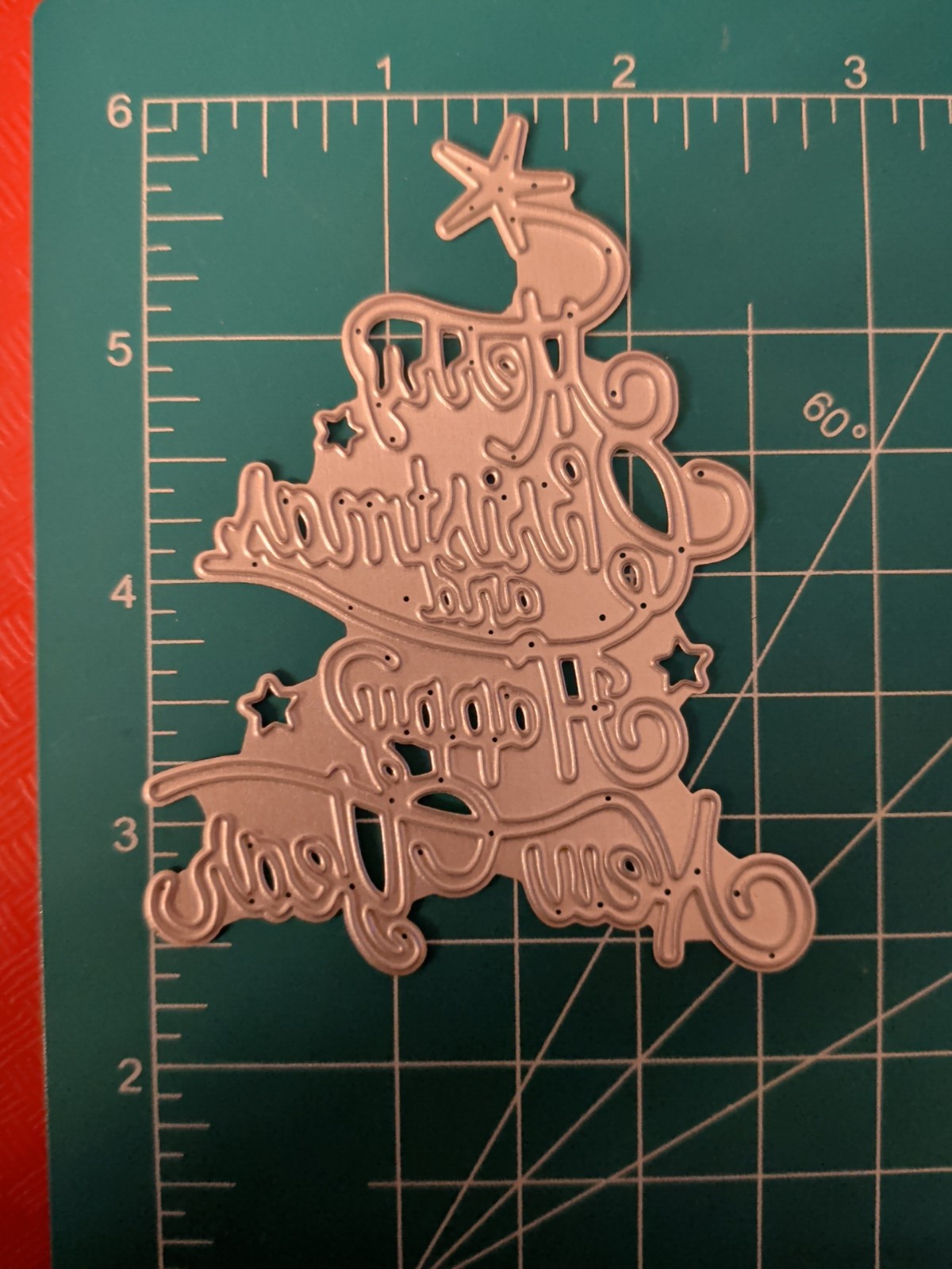 Universal Thin Metal Die Cut Tool Christmas Merry Happy New Year Tree Ornament