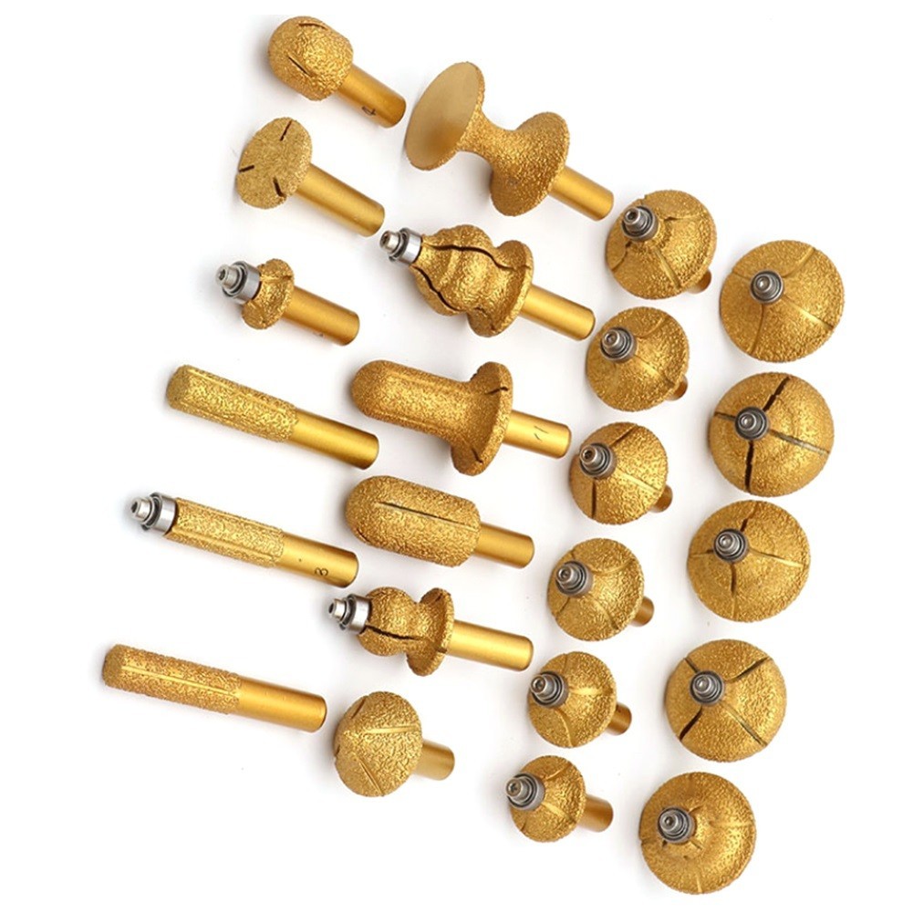 Precise 1/2 Inch Shank Vacuum Brazed Diamond Router Bits for Stone Cutting