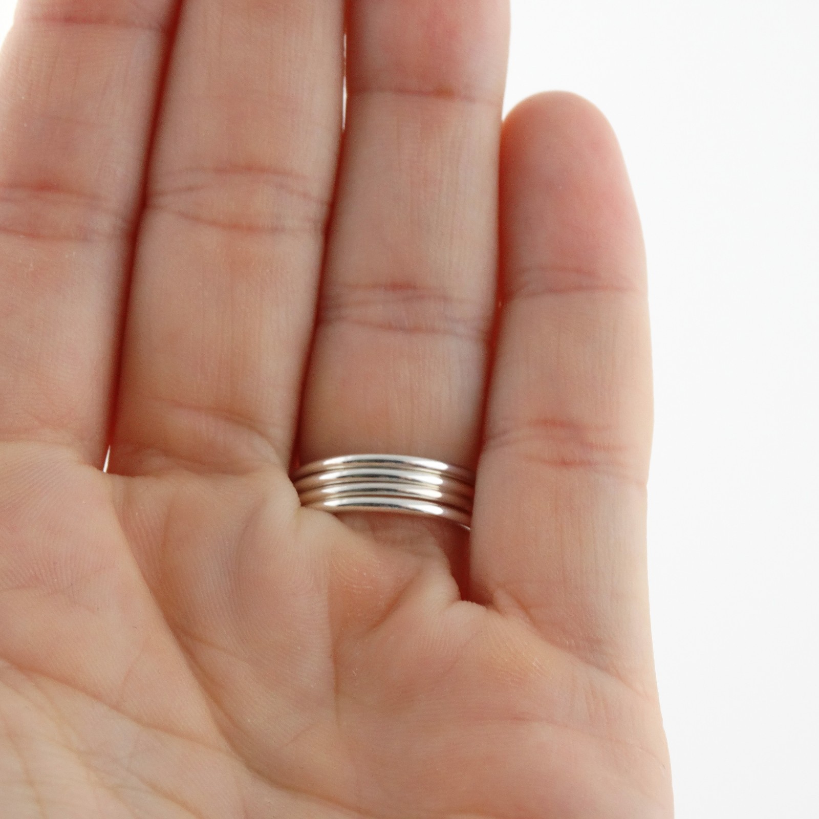 Stacking Letter Initial Ring A-Z - 925 Sterling Silver - Word Alphabet