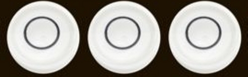 Three 11.6mm x 6.1mm Disc Bubble Spirit Level Round Circular Circle White Tripod