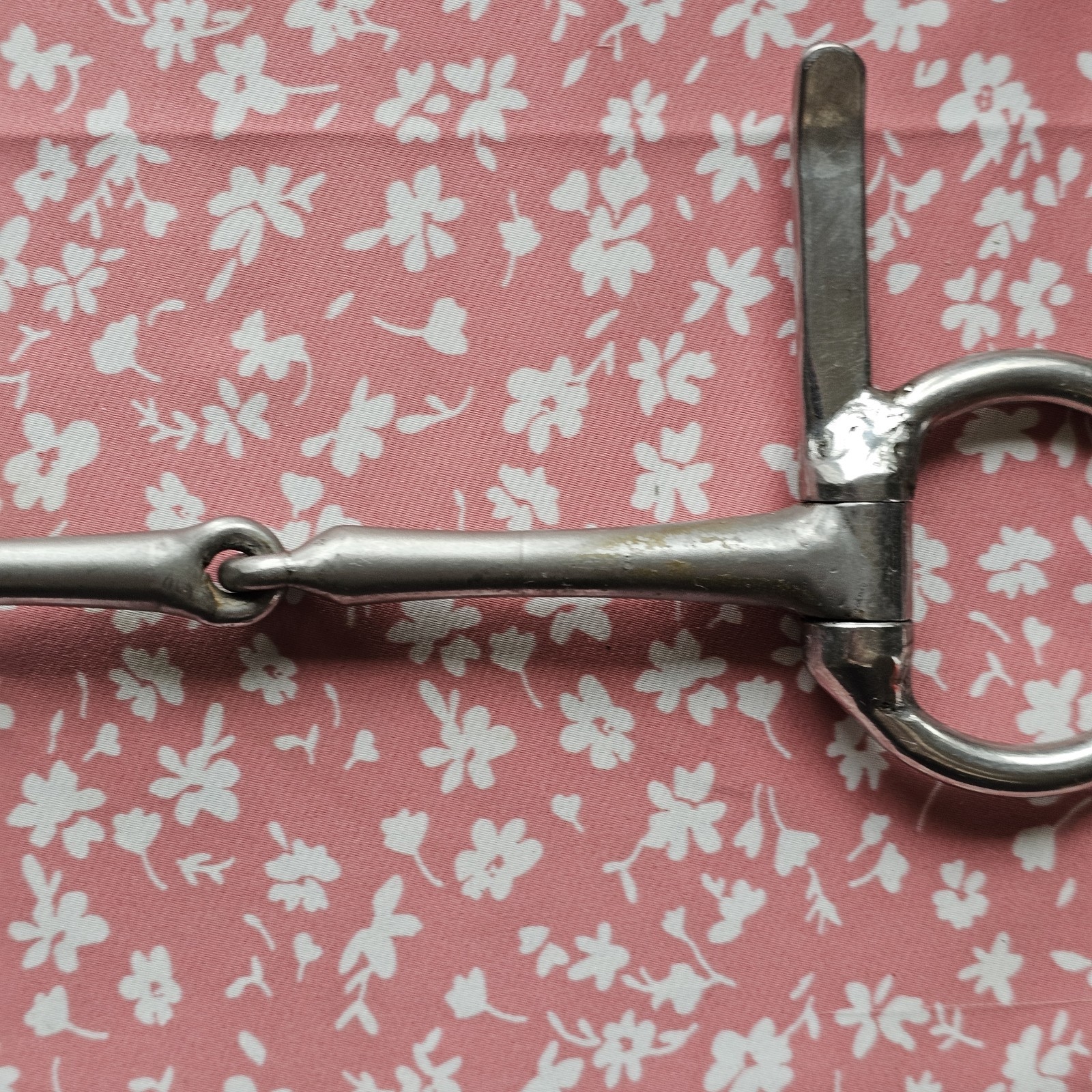 Half Cheek Smooth Snaffle Driving Bit 4 7/8" Single Jointed Used