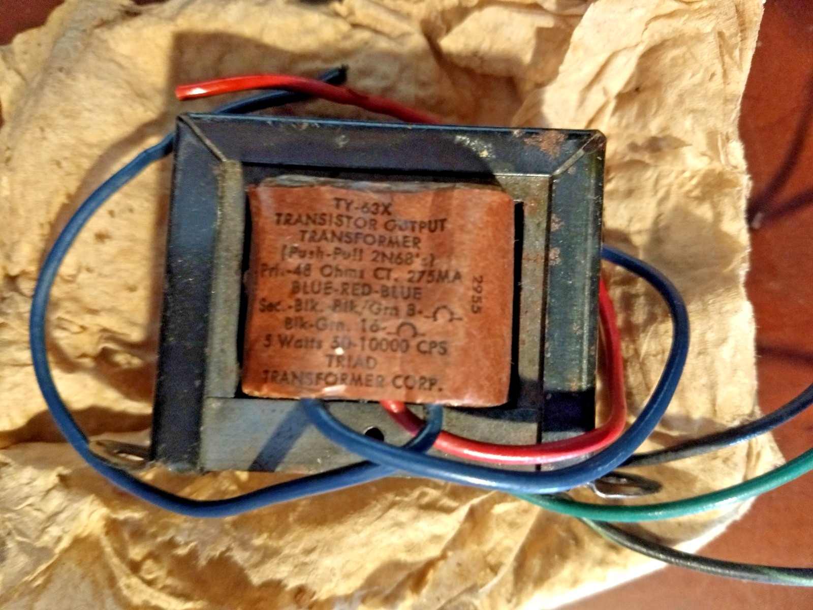 Vtg. NOS TRIAD TY-63X Univ. Transistor Power Output Tube Transformer No Box