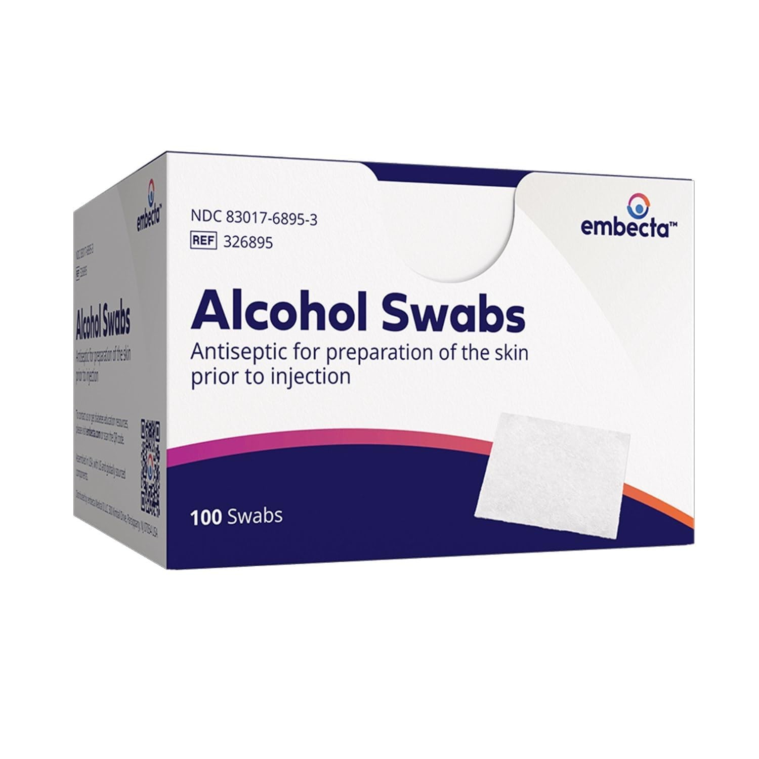 BD Alcohol Swabs 500ct (5x100pk) Sterile Medical Skin Cleansing Disinfectant