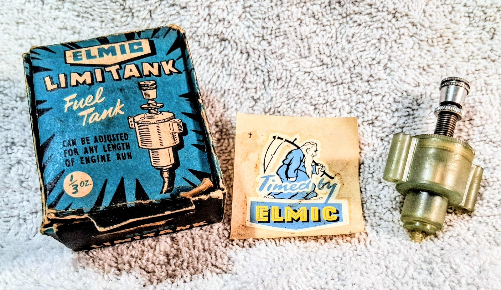 Vintage ELMIC "Limitank" Free Flight Model Airplane Timed Fuel Tank, England NIB