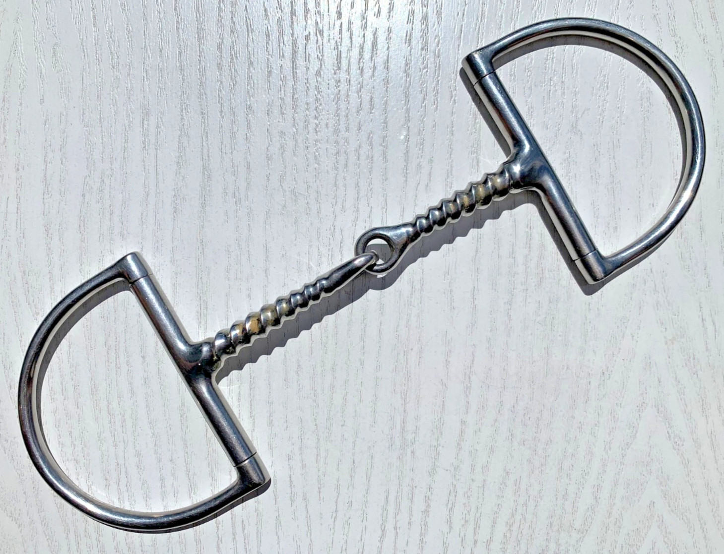 Corkscrew Hunter D-Ring Snaffle Bit, Stainless Steel, HORSE SIZE: 5.5 Inch