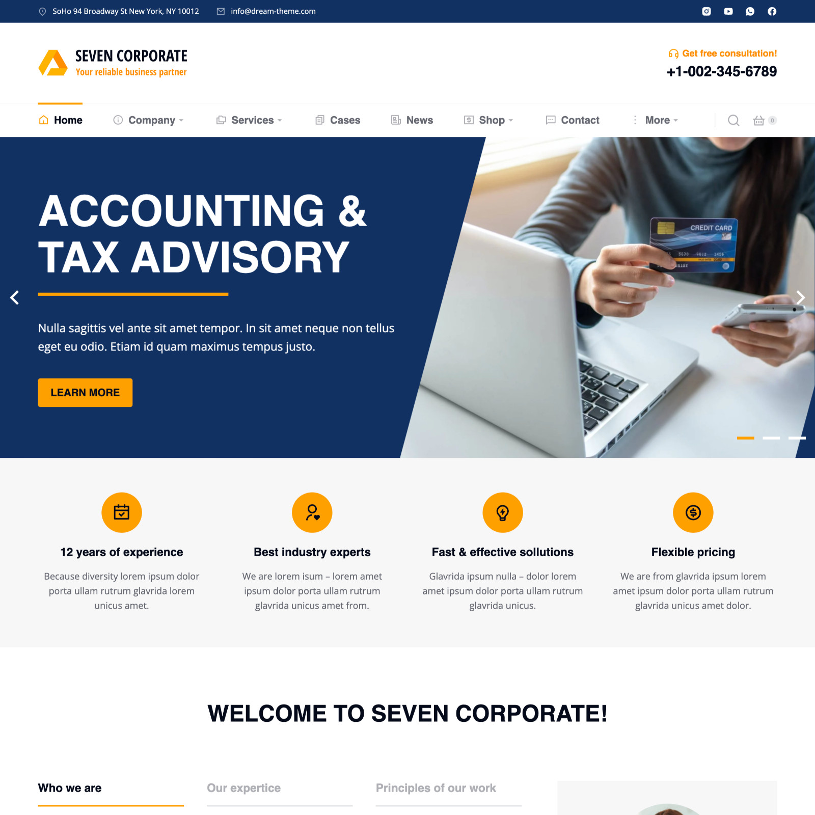Corporate Business Website Design with Free VPS Web Hosting and Installation