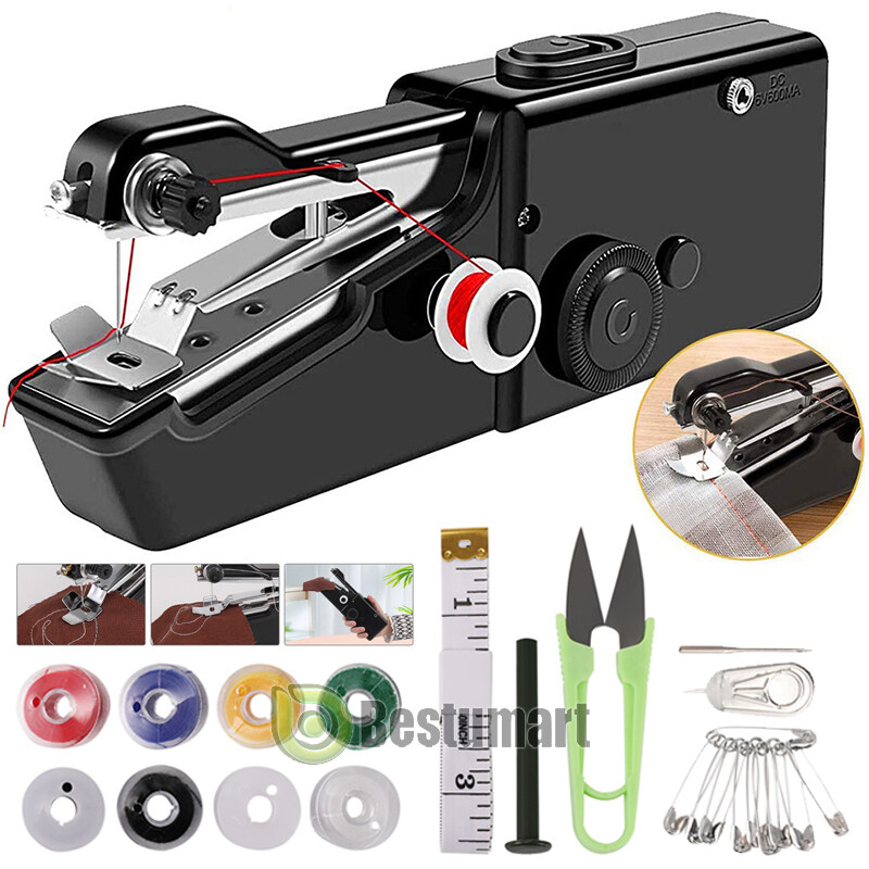 Mini DIY Maquina Para Coser Ropa Portatil De Mano Kit De Costura Hilos Con Juego