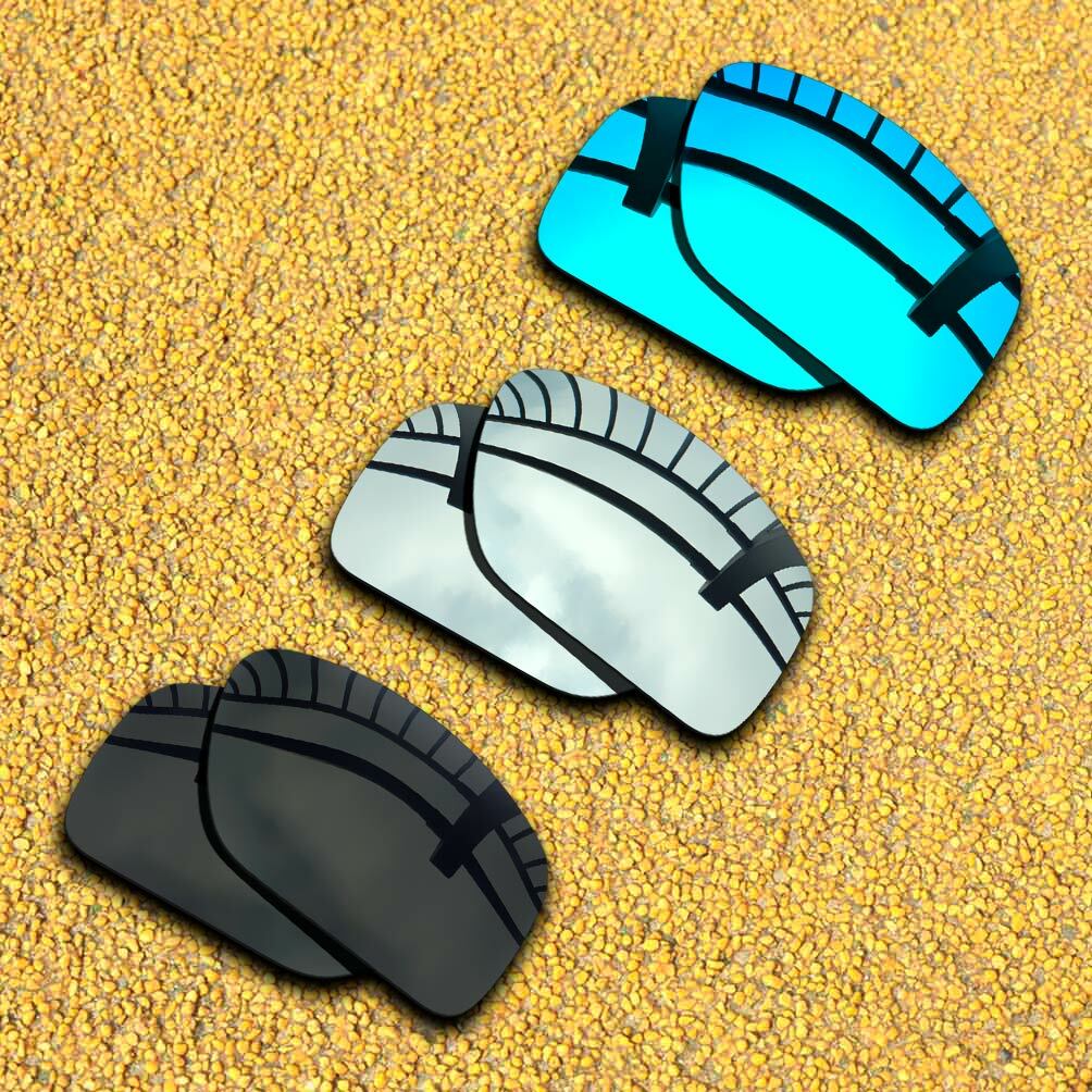 3 Pairs Lenses Replacement for-Oakley Conductor 8 Polarized - Black&Silver&Blue