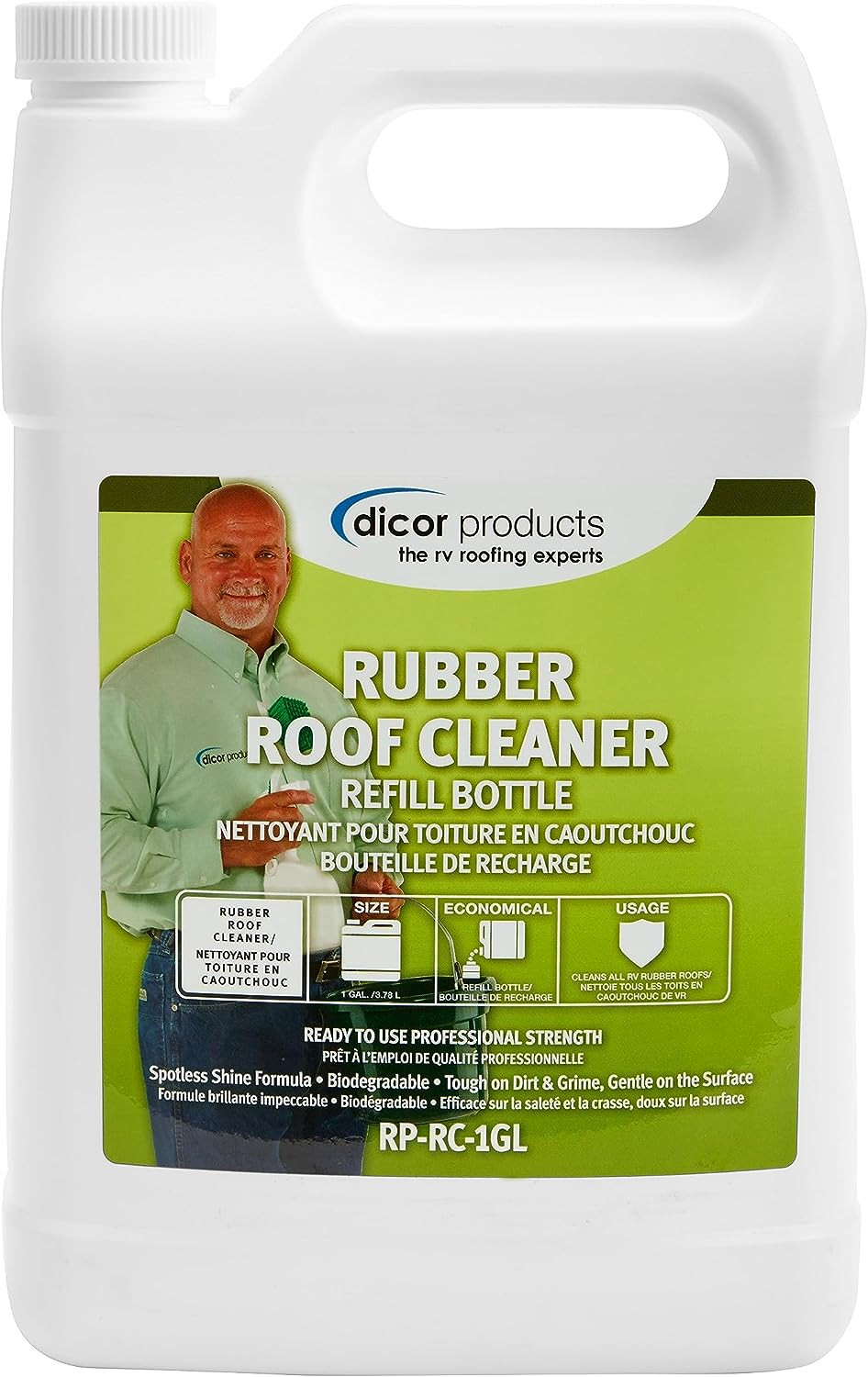 RP-RC-1GL Deep Cleaning Rubber RV Roof Cleanser Spray Refill - White, 1 Gallon