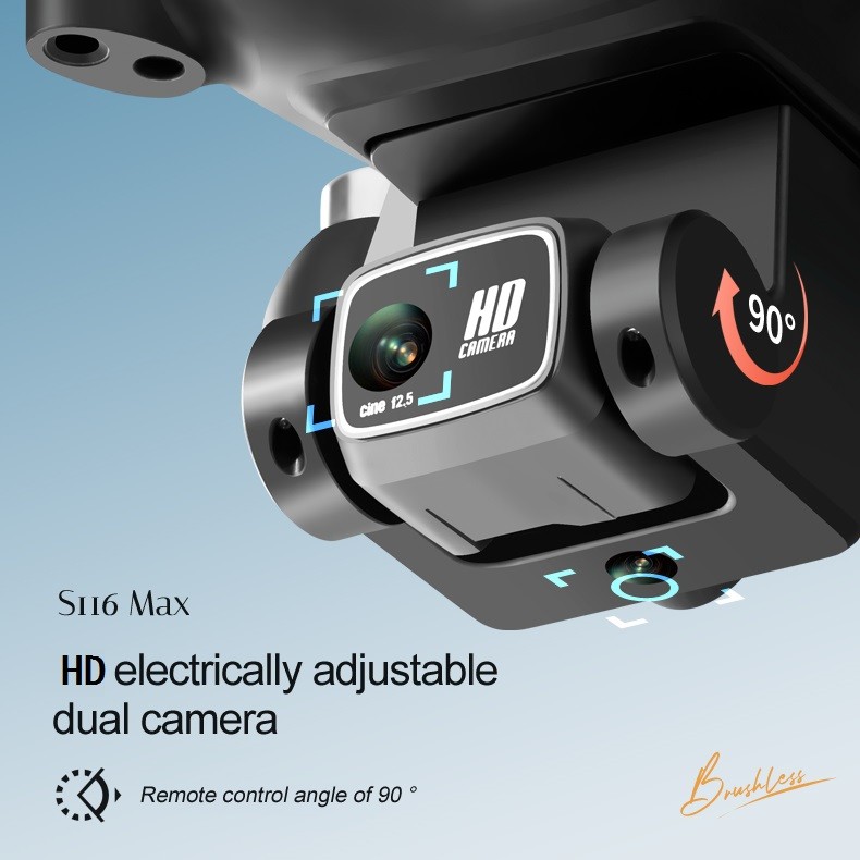 S116 4K Drone RC Brushless Dual Camera WiFi FPV Foldable Quadcopter ND