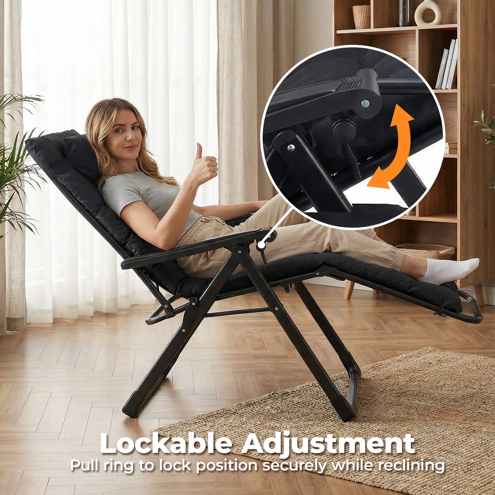 Zero Gravity Chair 440lbs Capacity, Foldable for Outdoor, Black/Blue/Brown
