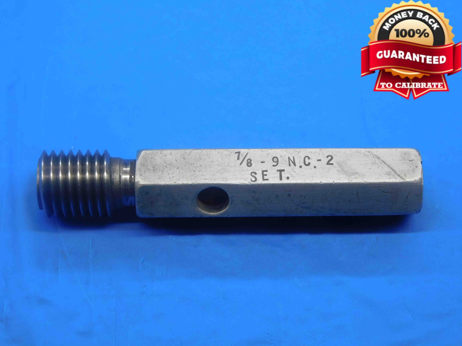 7/8 9 NC 2 SET THREAD PLUG GAGE .875 .8750 NO GO ONLY P.D. = .7658 INSPECTION