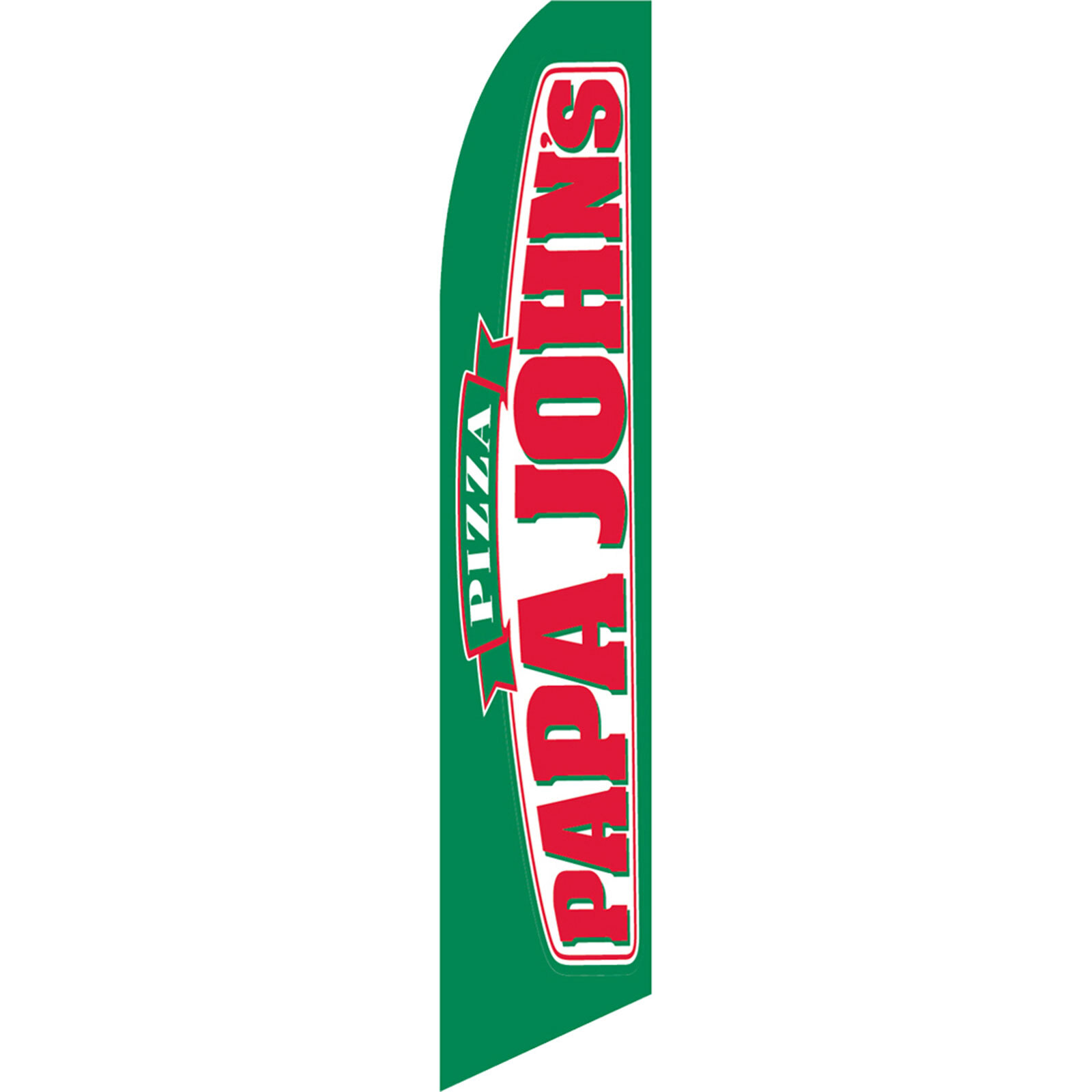 Papa John's 2 1/2 ft X 11 1/2 ft Polyester Swooper Flag