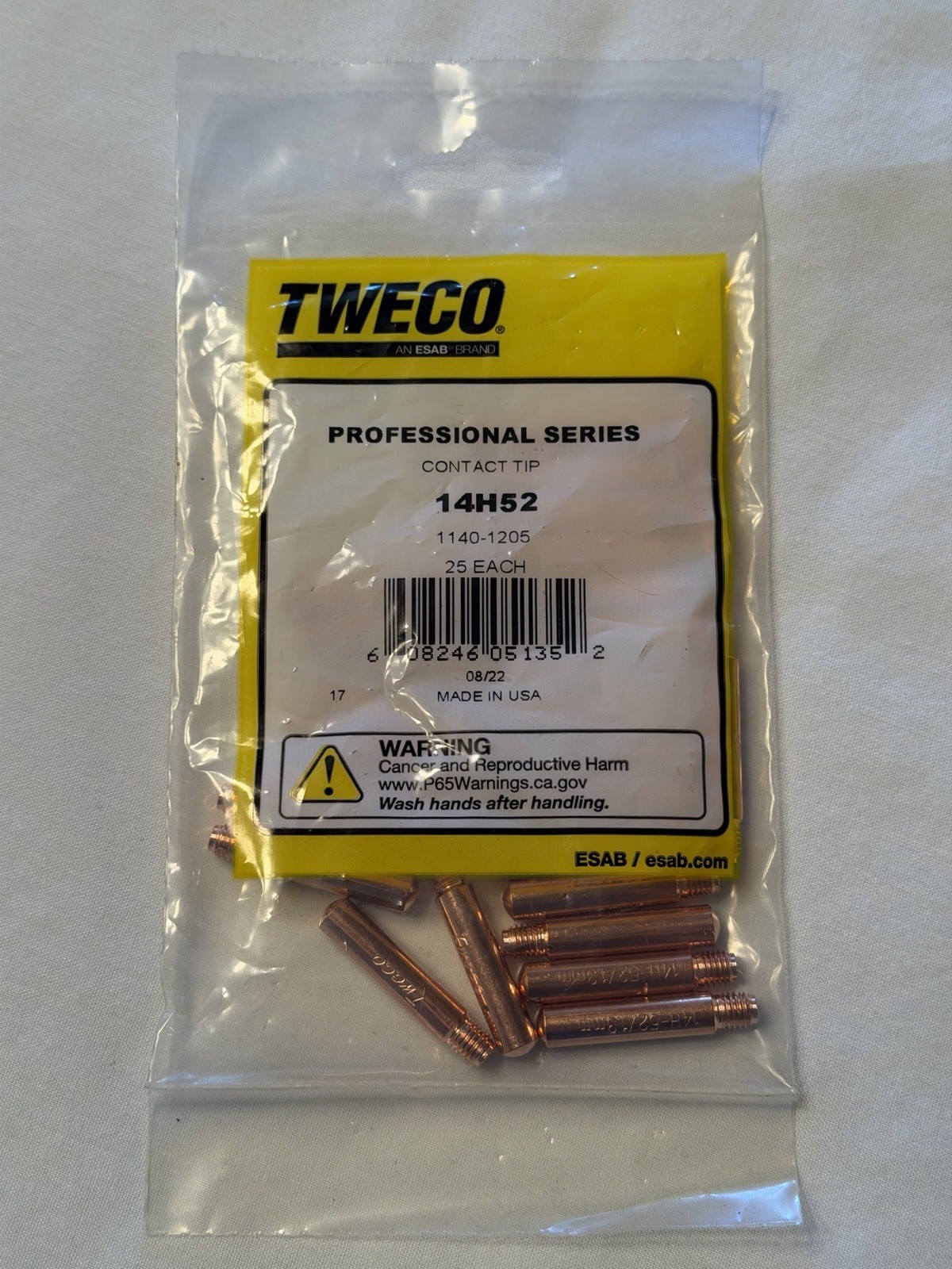 Qty. 25 - TWECO 14H-52 PROFESSIONAL SERIES CONTACT TIP HD  TWECO Heavy Duty  NEW