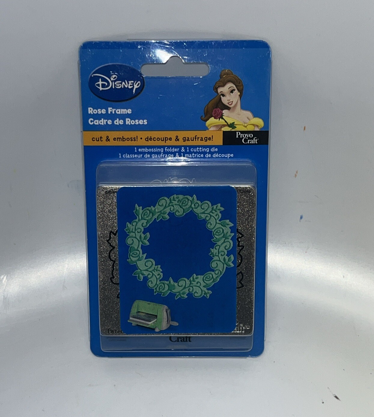Provo Craft NIP Cuttlebug Disney Belle Rose Frame Cutting Die & Embossing Folder