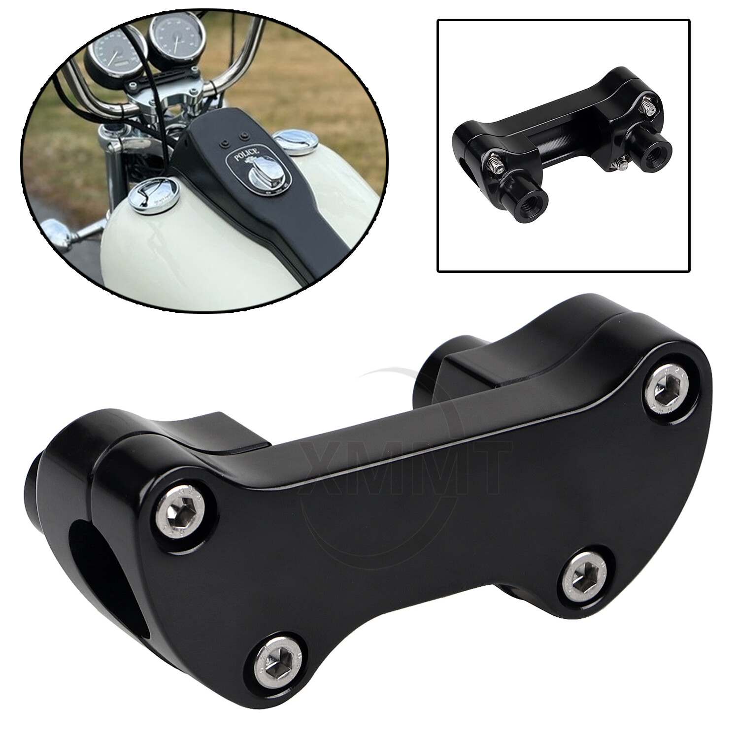 1 1/2" Tall Handlebar Risers Top Clamp For Harley Heritage Classic Street Bob