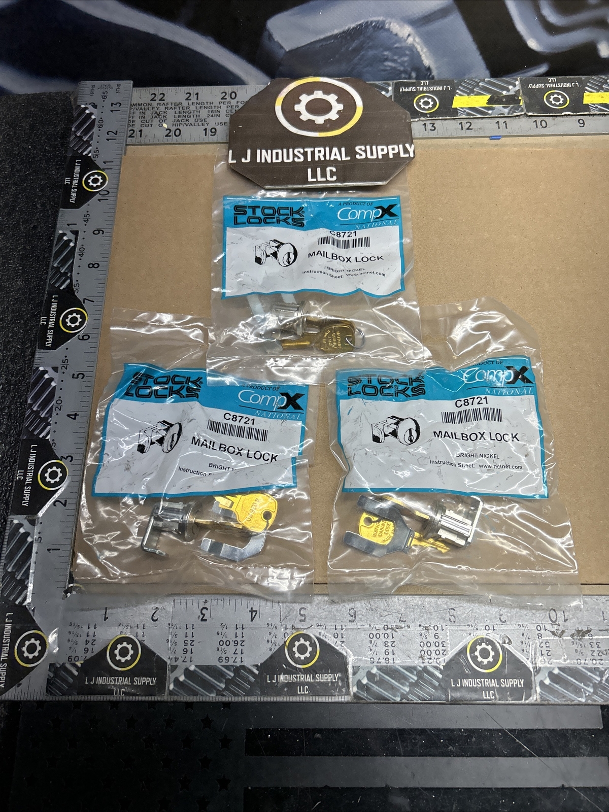 NEW [LOT OF 3] CompX C8721 Bright Nickel Mailbox Locks _#MULTIPLE LOTS IN STOCK!