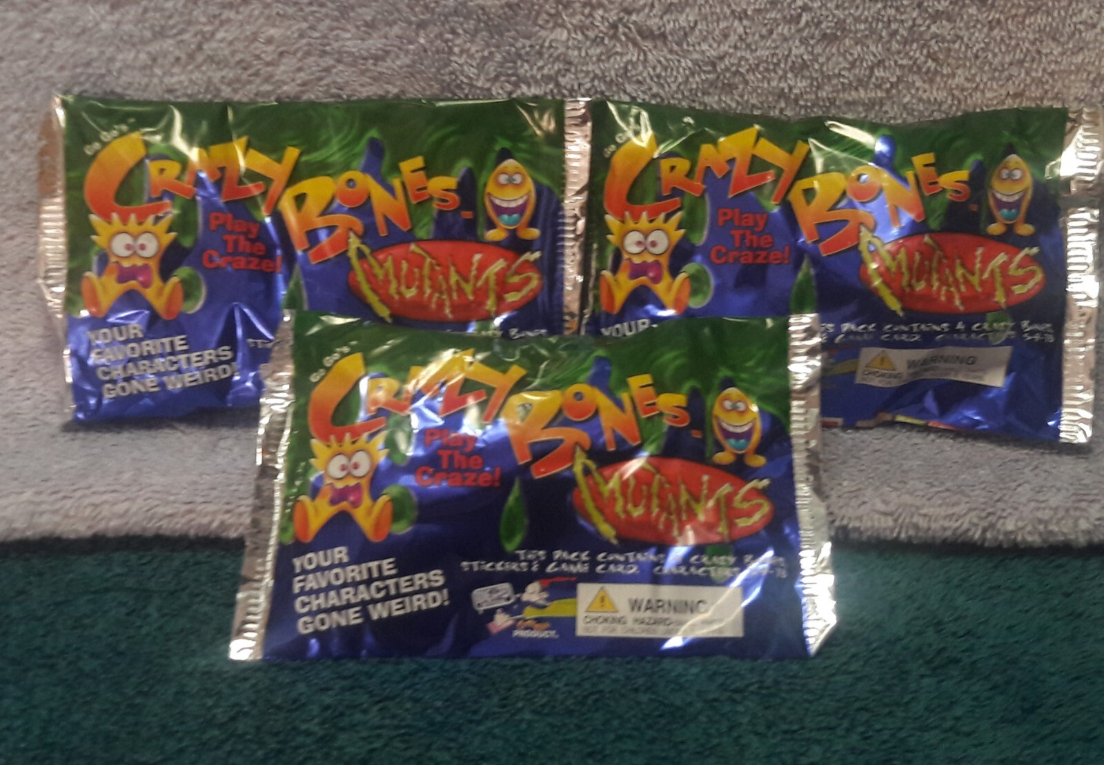 LOT OF 3 "MUTANTS" GoGo's CRAZY BONES SEALED FOIL PACKS☆ READ DESCRIPTION ☆