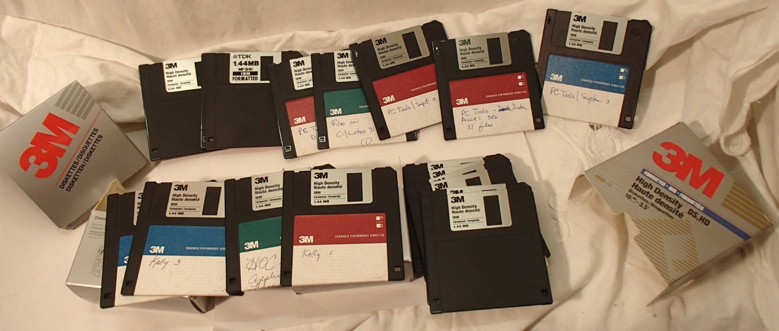 Lot of 3M High Density 3.5" Floppy Disks Diskettes Vintage (21) New & Used Mix