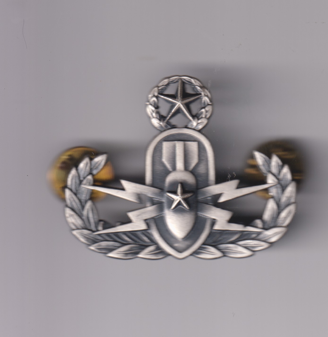 EOD Master Explosive Ordnance Disposal badge old Krew made 1/20th silver filled