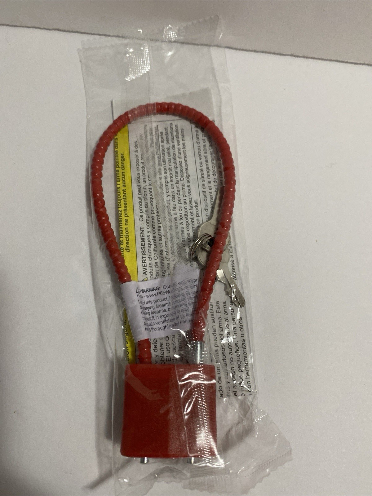 Cable Gun Lock Pistol Shotgun Rifle Child Safety 9" (New Sealed, Red)