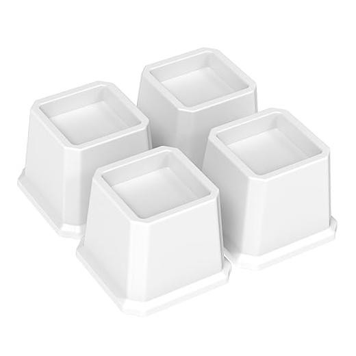 Bed Risers Heavy Duty, 4 Pack Furniture Risers | Heavy Duty, 1,500 3 Inch White