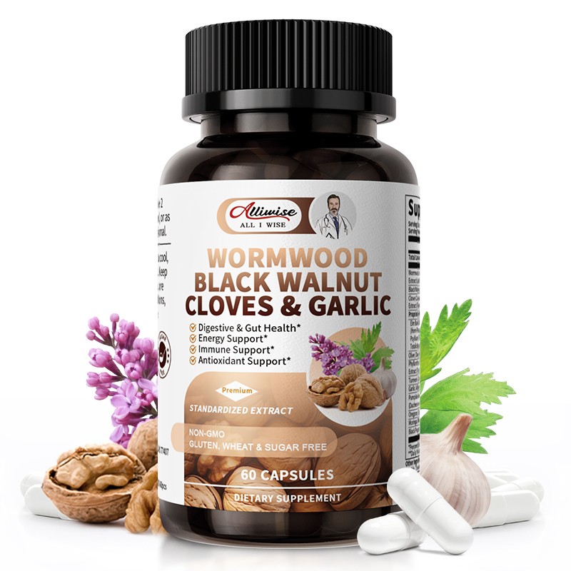Parasite Cleanse Capsules/Extract-Wormwood,Black Walnut Hull, Clove, 60/120 Caps