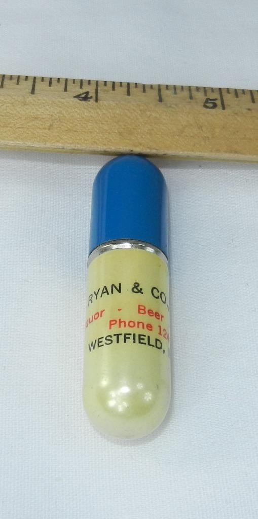 VTG Ryan & Co Liquors Advertisement Bullet Lipstick Tube Lighter Tobacco Beer !