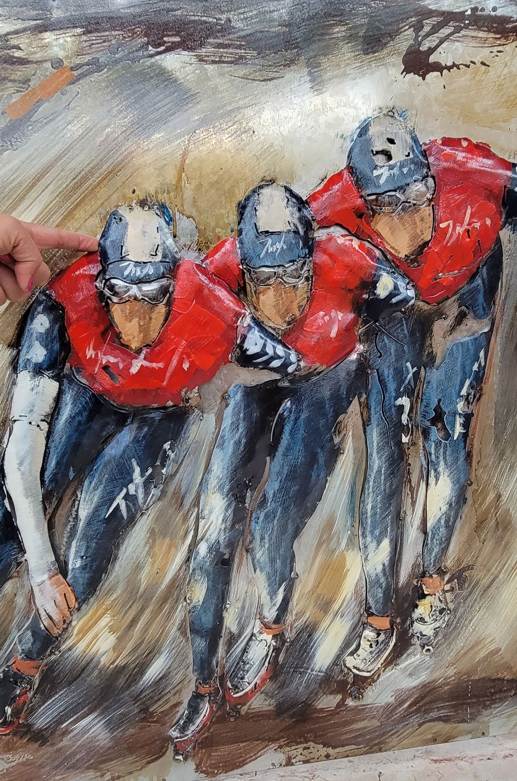 Roller Skaters Skating Rollerblading Olympic Team 3D Wall Art Metal Painting