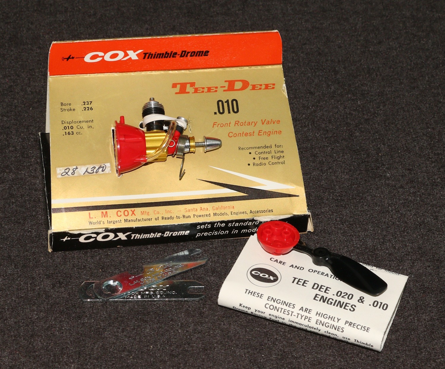 RC Model Airplane Car Boat Engine Cox Tee Dee.010 MIB Jewel Case Box Unused