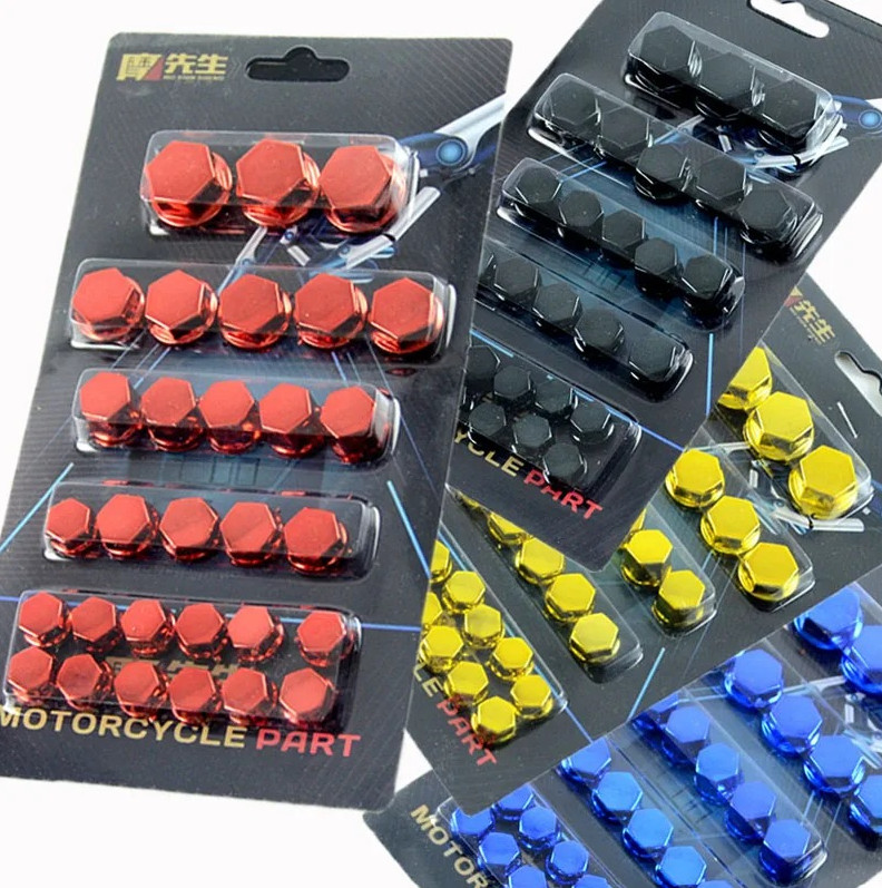 30pcs Motorcycle Screw Cap Cover Set Bolt Nut Head Covers Decoration Kit - NEW