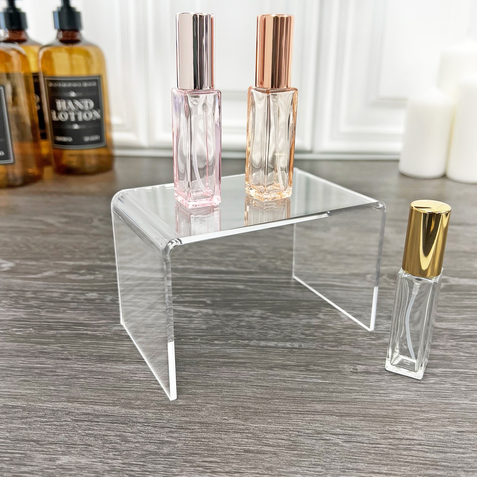 Plymor Clear Acrylic Rectangular Display Riser, 3" H x 4.5" W x 3" D