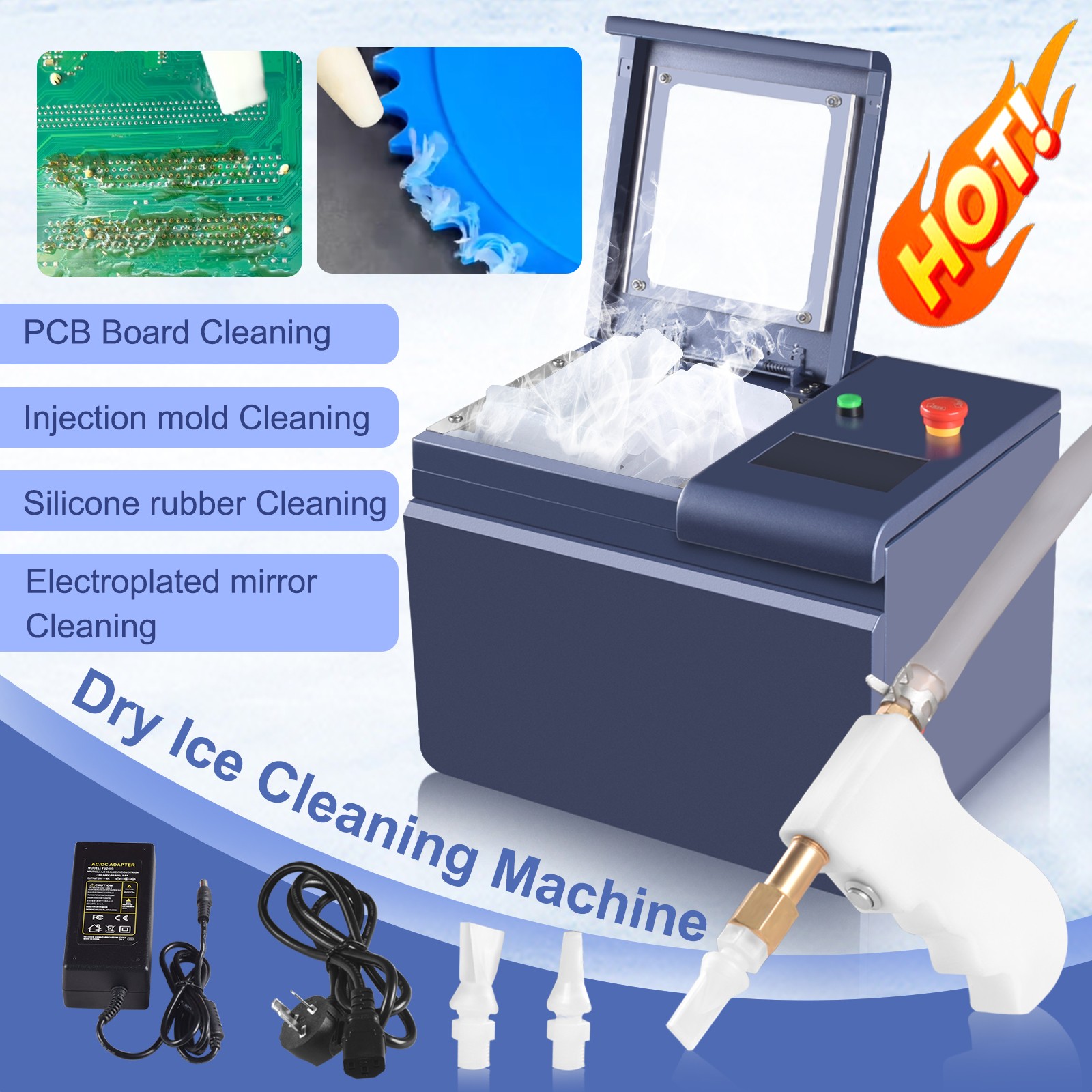 Portable Mini Dry Ice Blasting Machine Cleaning Machine For PCB Burrs Removal