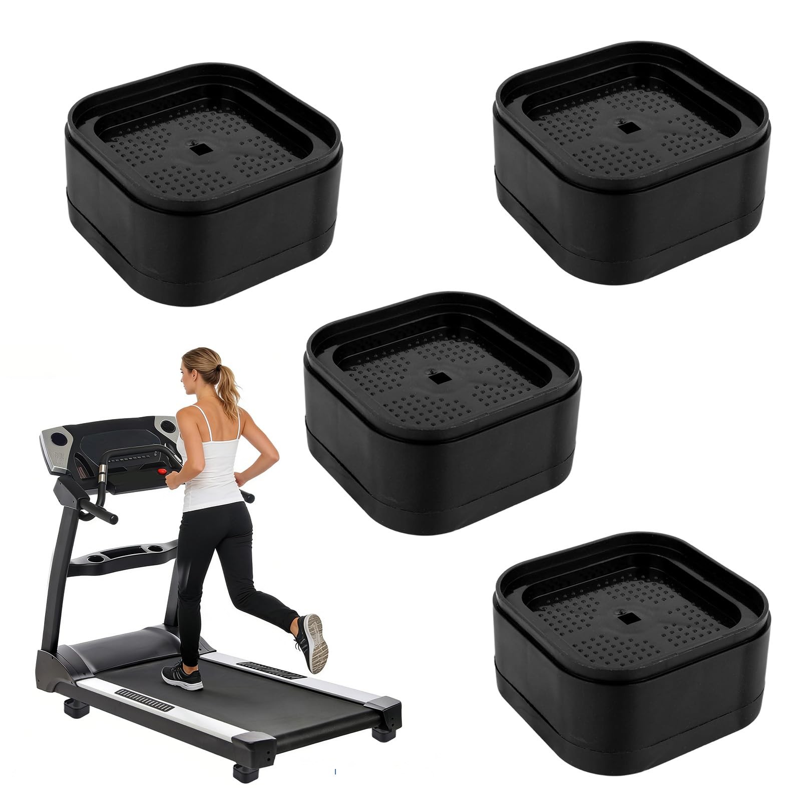 4pcs Treadmill Incline Riser Blocks, Walking Stackable Height Adjustable Incl...