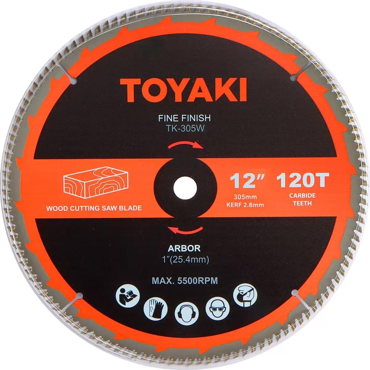 TOYAKl 12-Inch Miter Saw Blade,120-Tooth Carbide-Tipped Fine-Finish Professio...